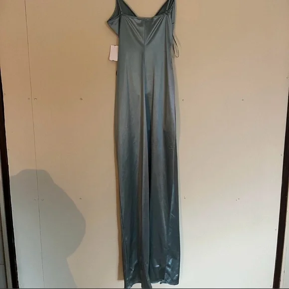 Windsor Satin Prom Dress in Soft Seafoam Green - Picture 7 of 7